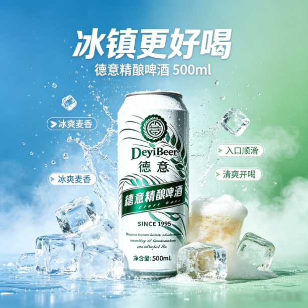 2.9亓/罐‼德意精酿全麦白啤