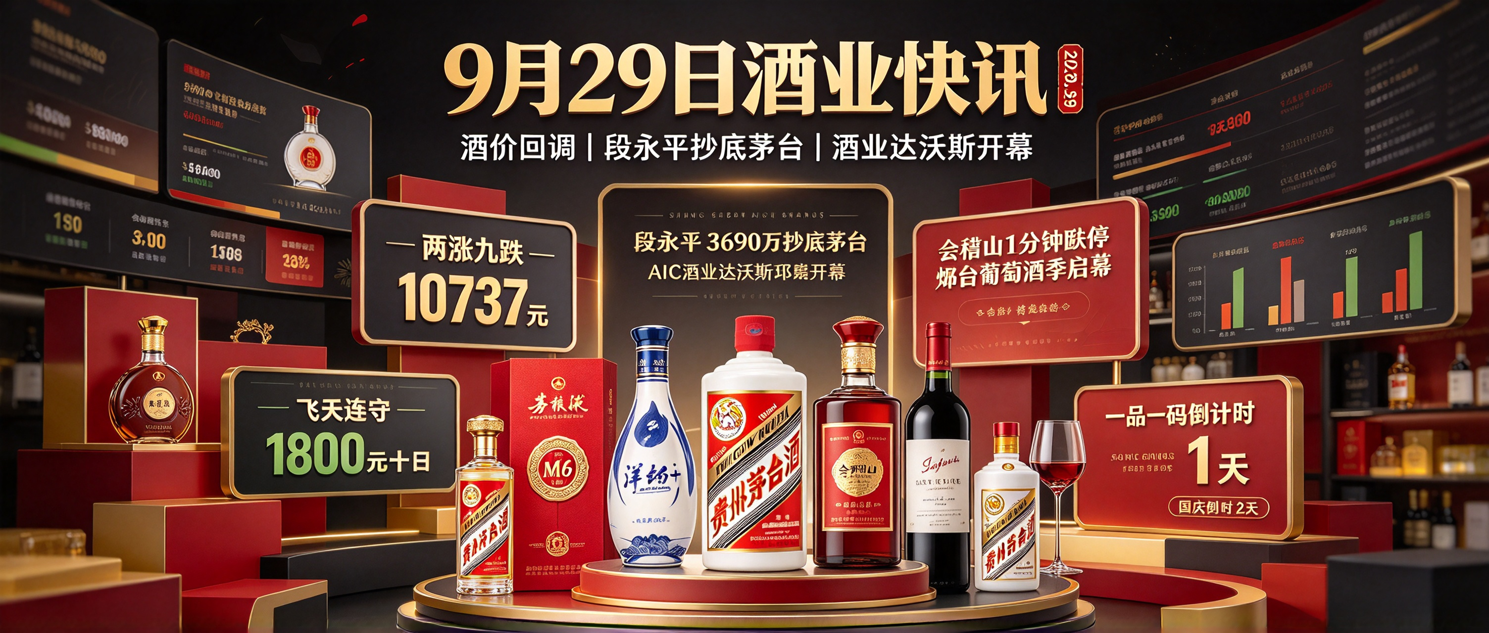 9月29日：酒价九跌创3天新低！段永平3690万逆势抄底茅台，酒业达沃斯今日邛崃开幕，黄酒大牛股1分钟跌停